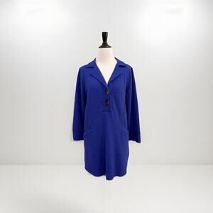 Neon Buddha Tunic Top Shirt Women’s Small Blue Artsy Art to wear Lagenlook Boho